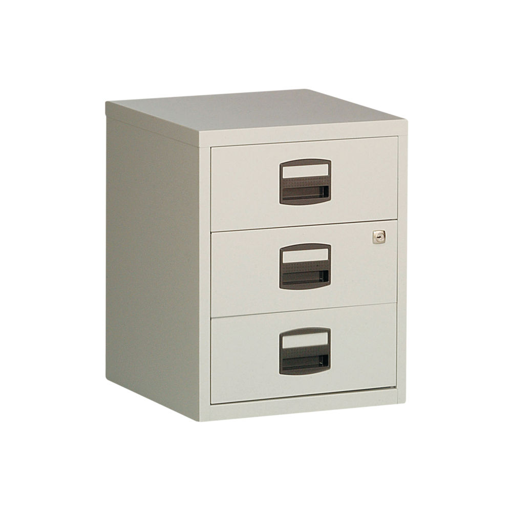 Bisley 3 Drawer Home Filing Cabinet A4 413x400x525mm Grey BY13461