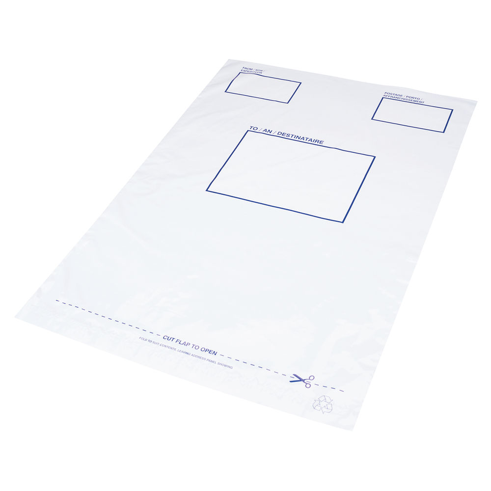 351 x 470mm White Polythene Postal Bag (50 Pack) Ban-081