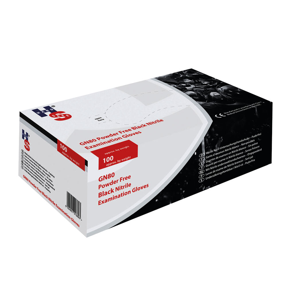 Handsafe Speciality Nitrile Gloves Medium Black (Pack of 100) GL897