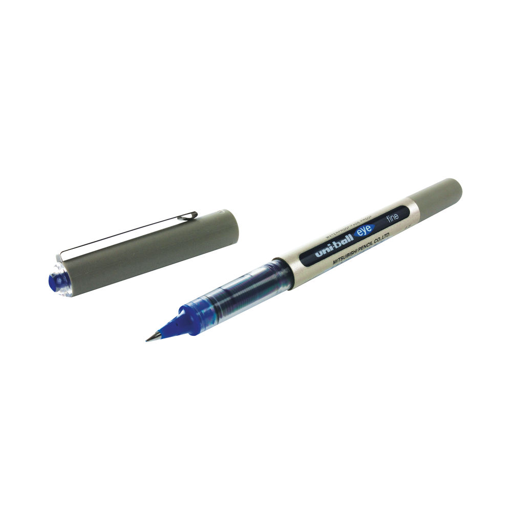 Uni-Ball UB-157 Eye Blue Fine Rollerball Pen (Pack of 12)