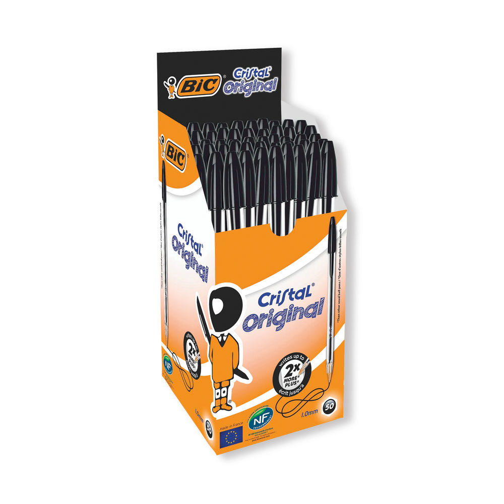 Bic Cristal Ballpoint Pen Medium Black Pack of 50 8373632