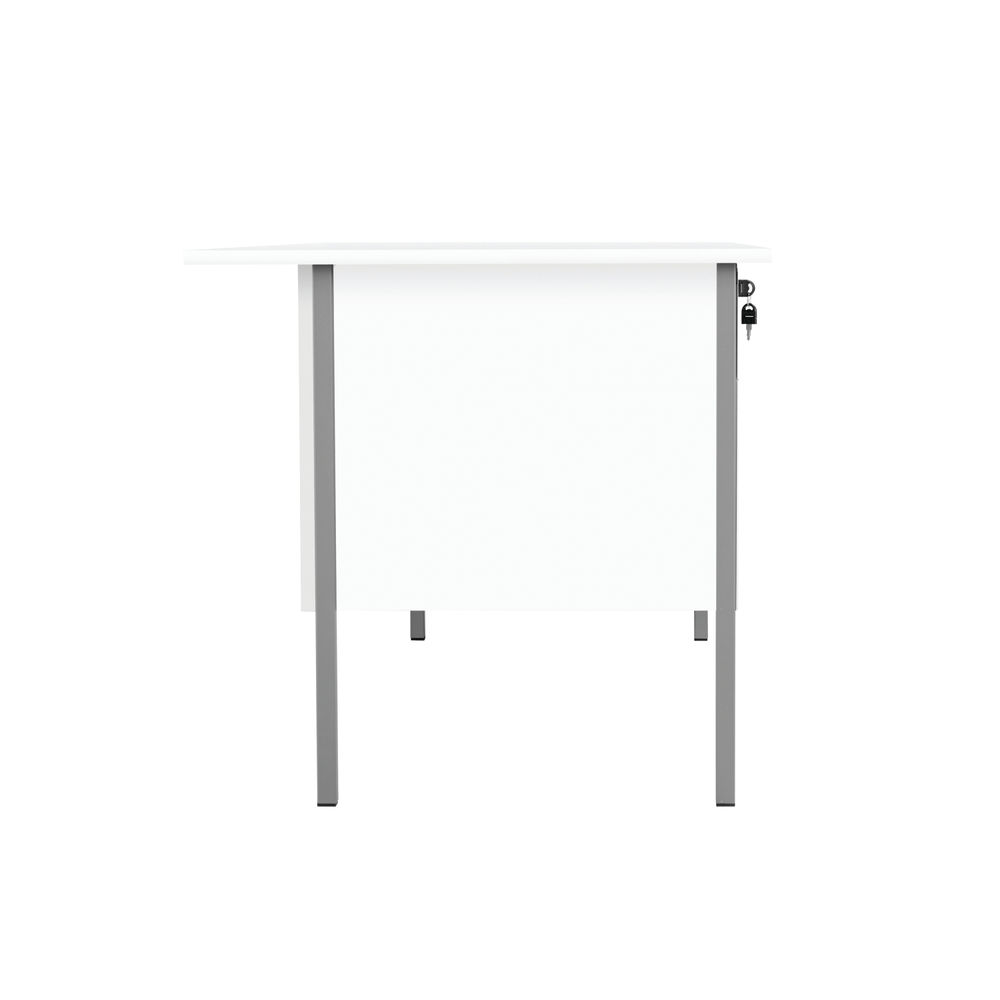 Serrion 1800x750mm White 3 Drawer 4 Leg Rectangular Desk