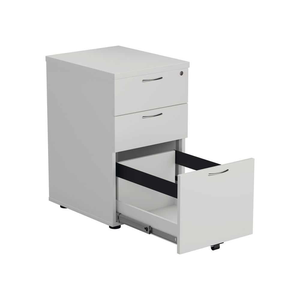 Jemini H690mm White 3 Drawer Under Desk Pedestal