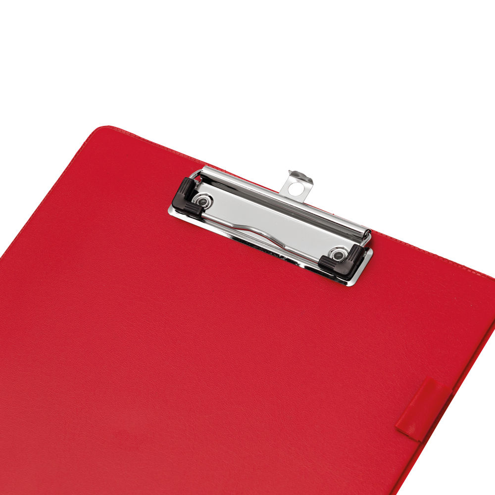 Q-Connect PVC Single Clipboard Foolscap Red