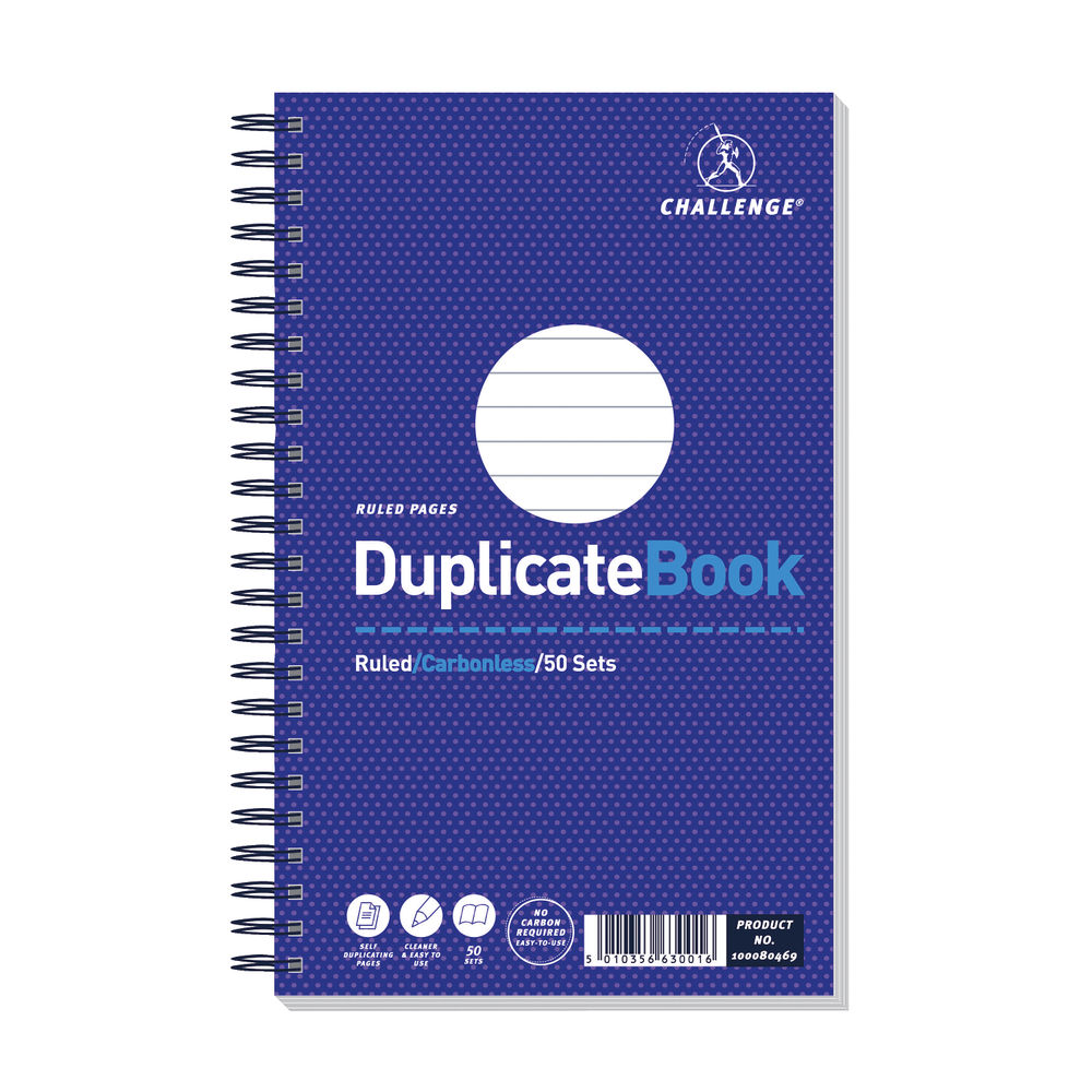 Duplicate Book Feint Ruled Numbered 1-100 Pages Pad Carbon