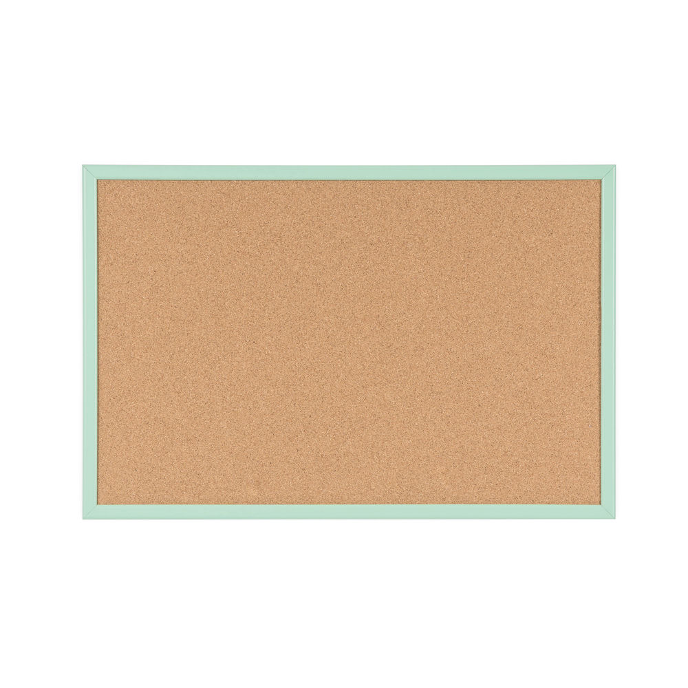 Bi-Office Pastel Cork Noticeboard Green Frame 600x400mm MC030011971
