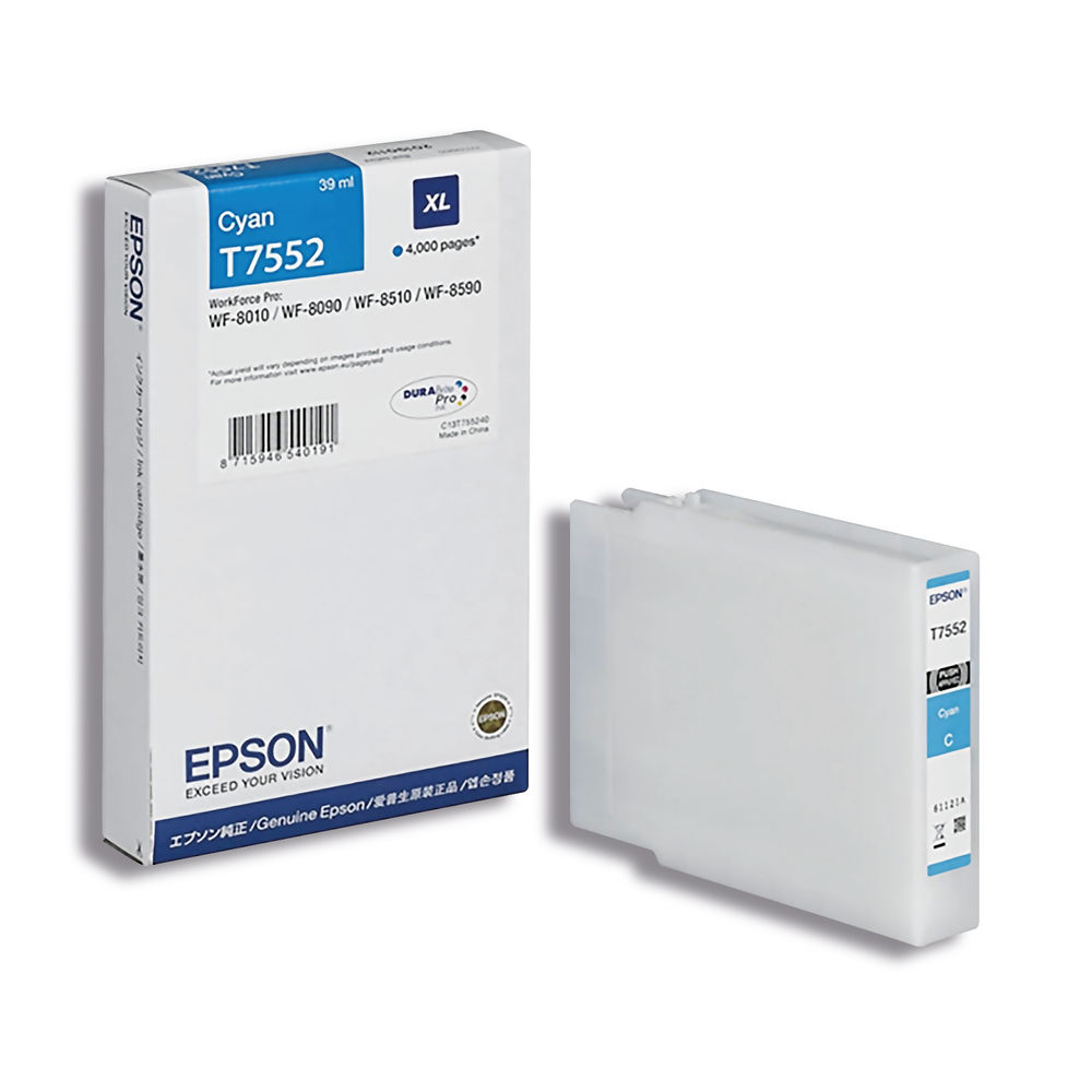 Epson T7552 High Capacity Cyan Ink Cartridge - C13T755240