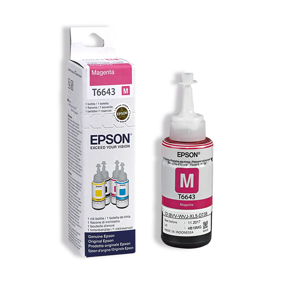 Epson T6643 70ml Magenta Ink Bottle - C13T664340