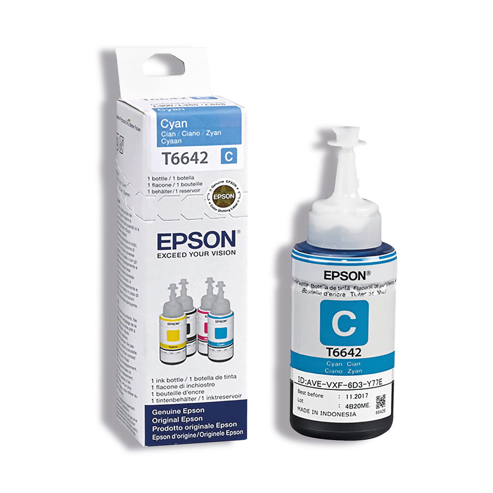 Epson T6642 70ml Cyan Ink Bottle - C13T664240