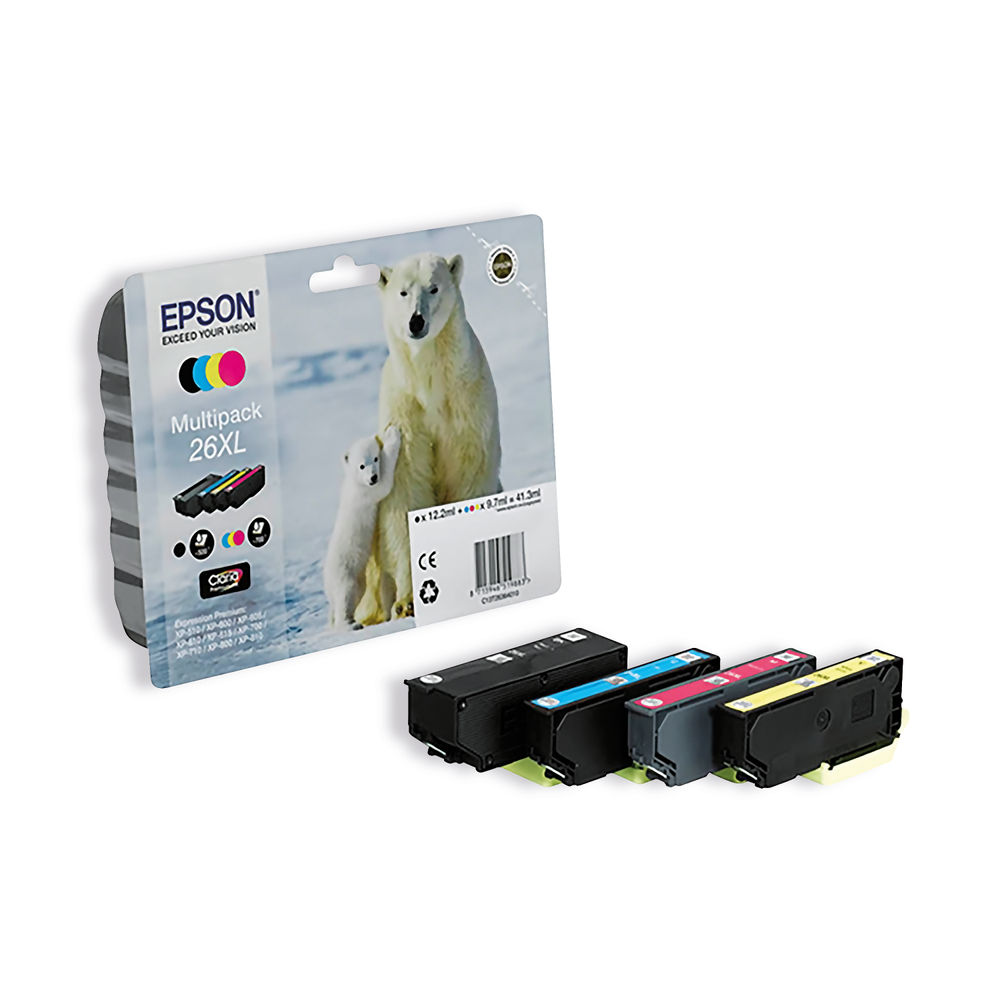 Epson 26XL High Capacity CMYK Ink Cartridge Multipack - C13T26364010