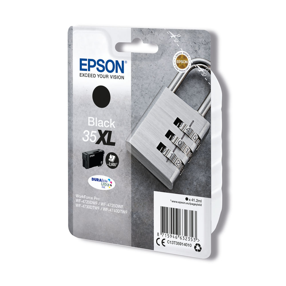 Epson 35XL High Capacity Black Ink Cartridge - C13T35914010