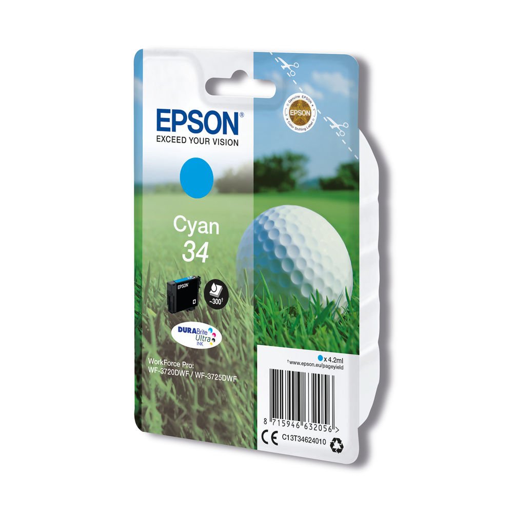 Epson 34 Cyan Ink Cartridge - C13T34624010