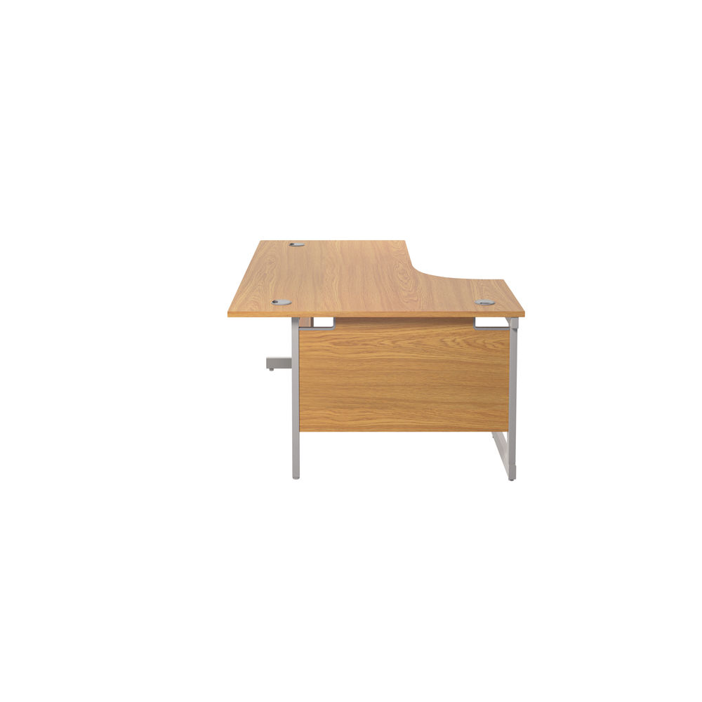 Jemini 1600mm Nova Oak/Silver Left Hand Radial Desk