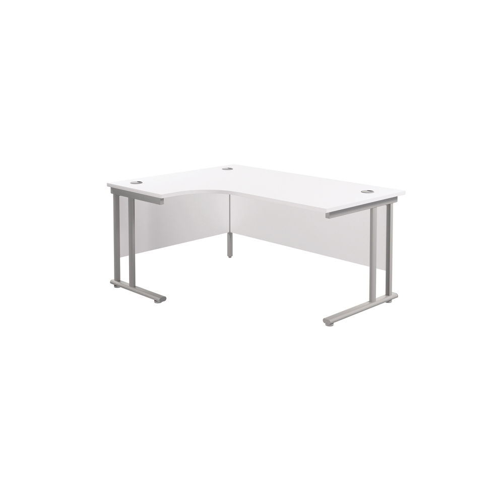 Jemini Radial Left Hand Cantilever Desk 1600x1200x730mm Nova Oak/Silver KF807544