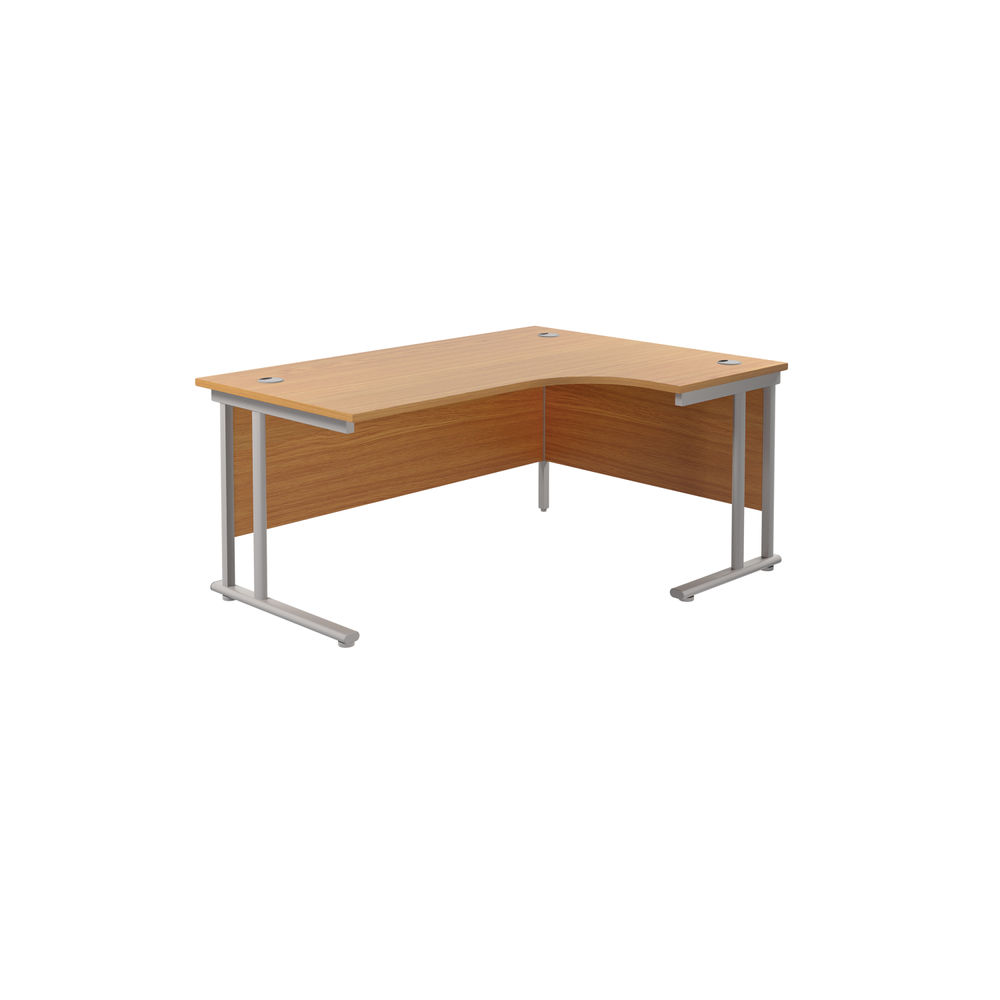 Jemini Radial Right Hand Cantilever Desk 1800x1200x730mm Nova Oak/Silver KF807841