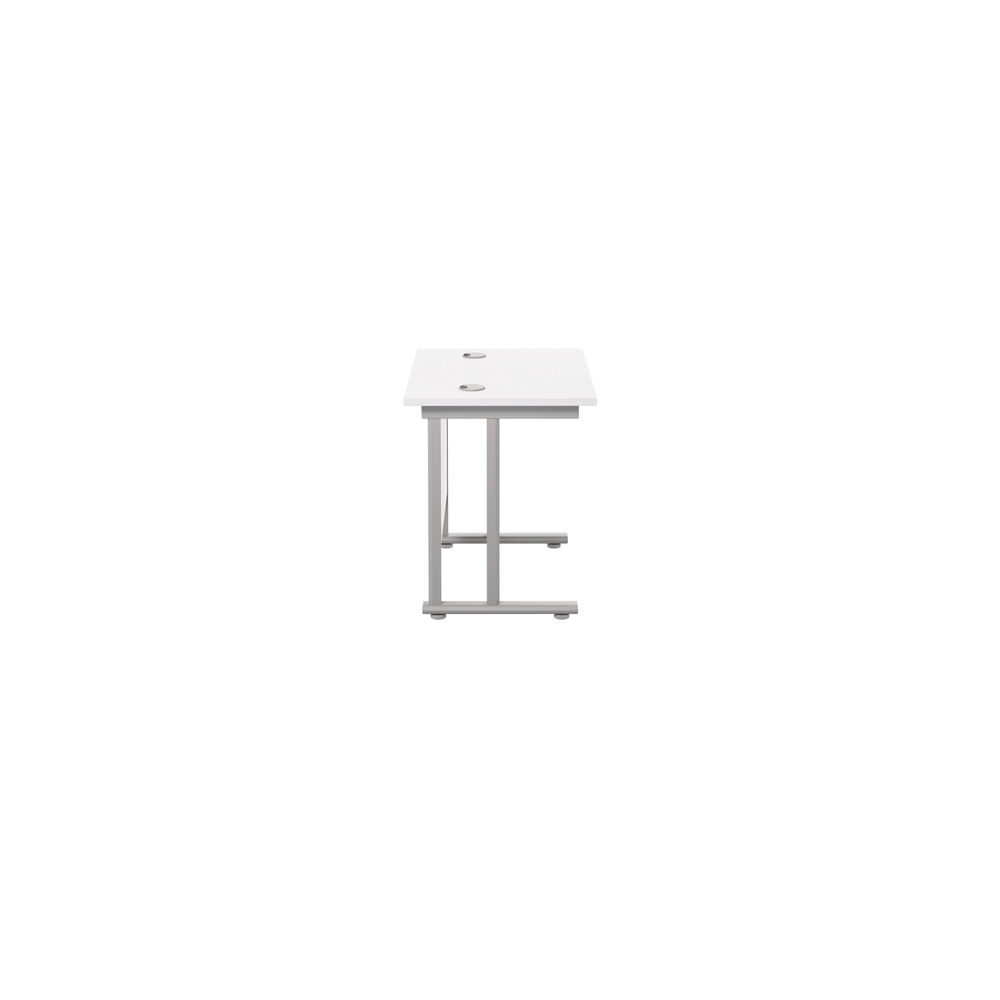 Jemini 800x600mm White/Silver Double Upright Rectangular Desk