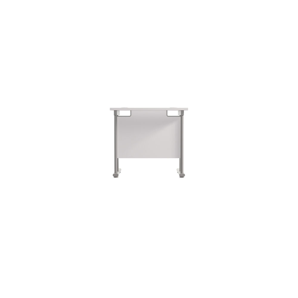 Jemini 800x600mm White/Silver Double Upright Rectangular Desk