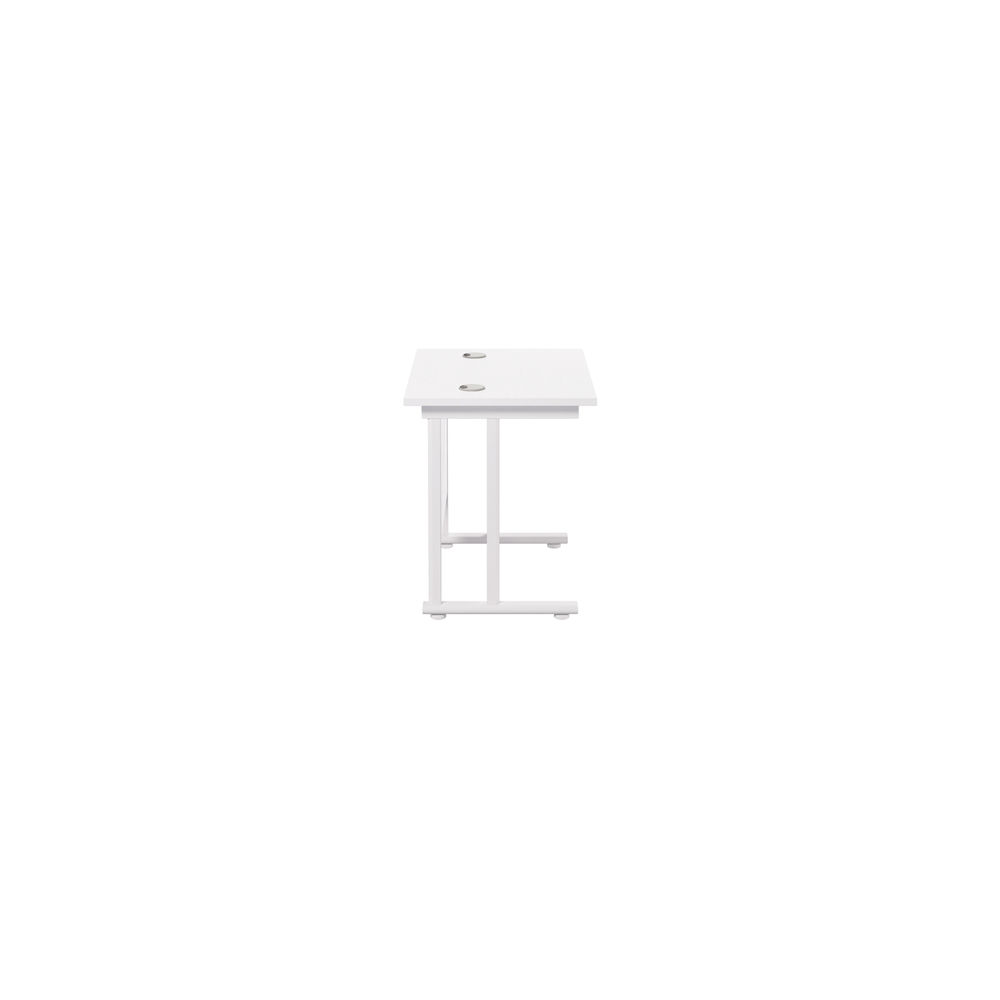 Jemini 800x600mm White/White Rectangular Cantilever Desk