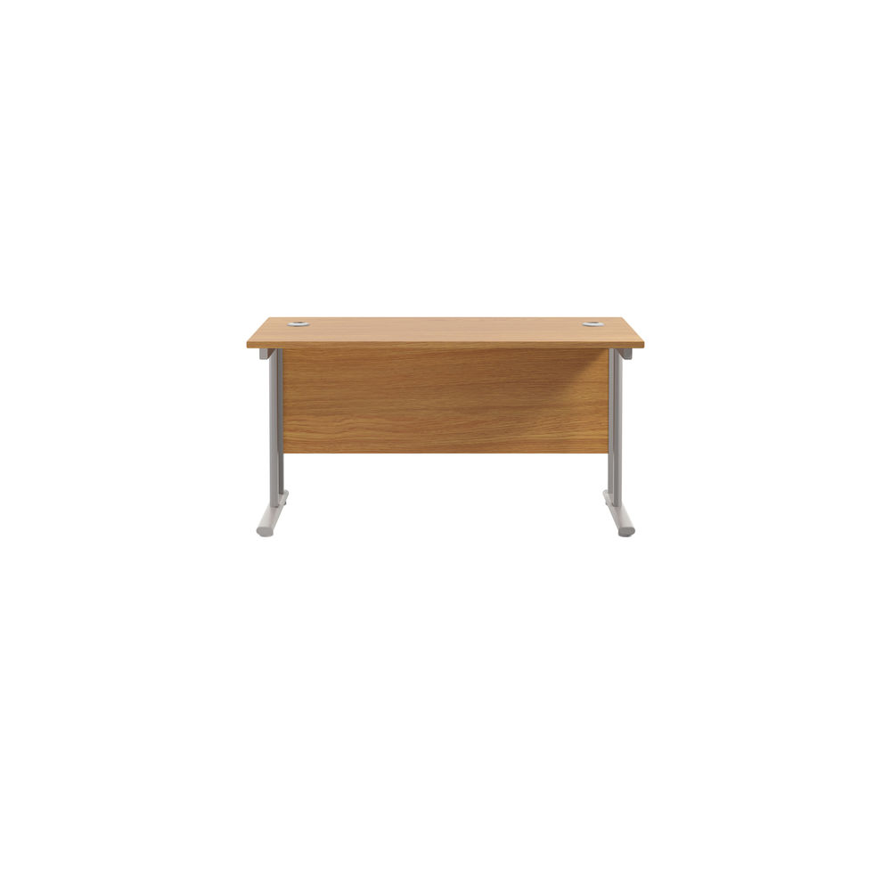 Jemini 1200x600mm Nova Oak/Silver Cantilever Rectangular Desk