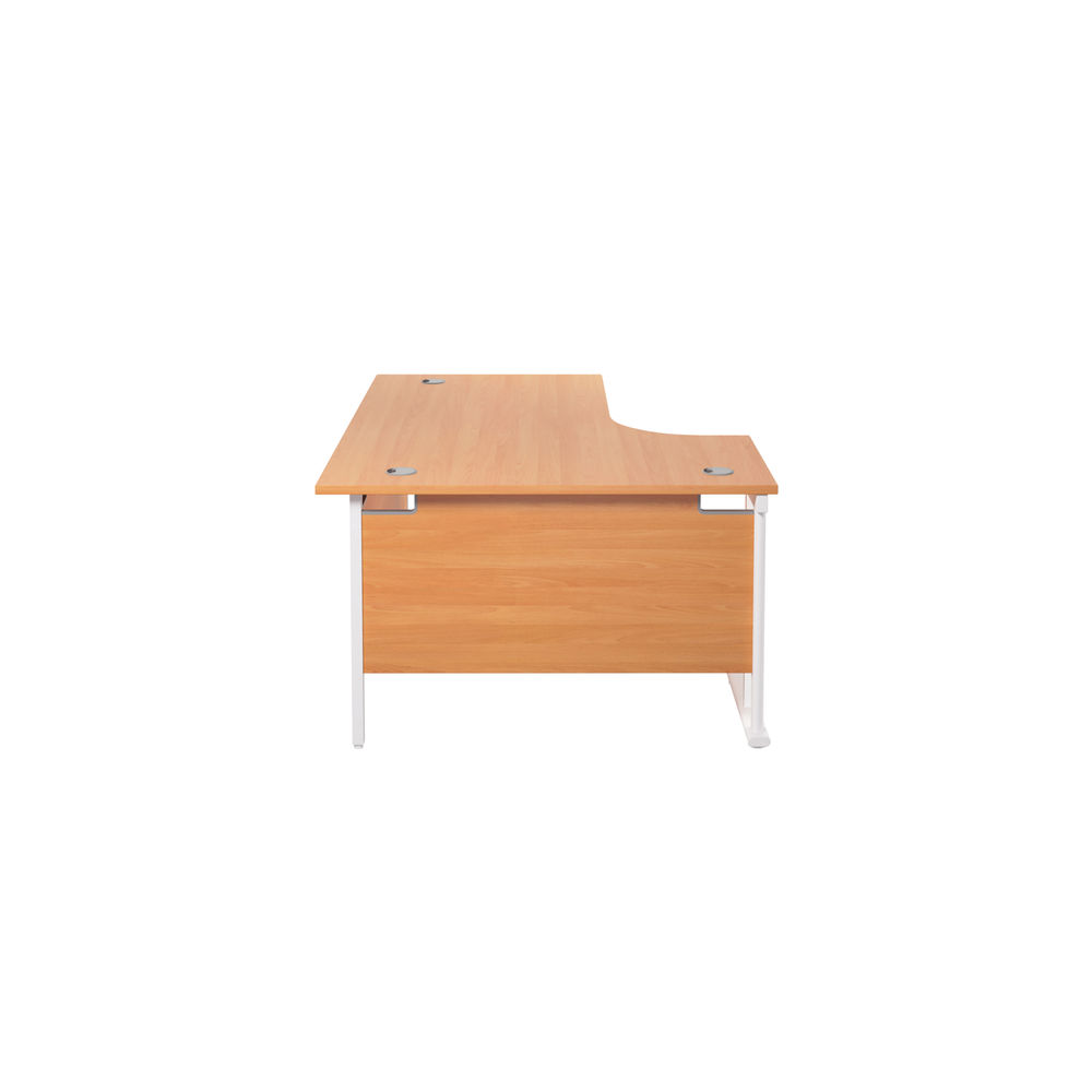 Jemini Beech/White Cantilever Left Hand Radial Desk