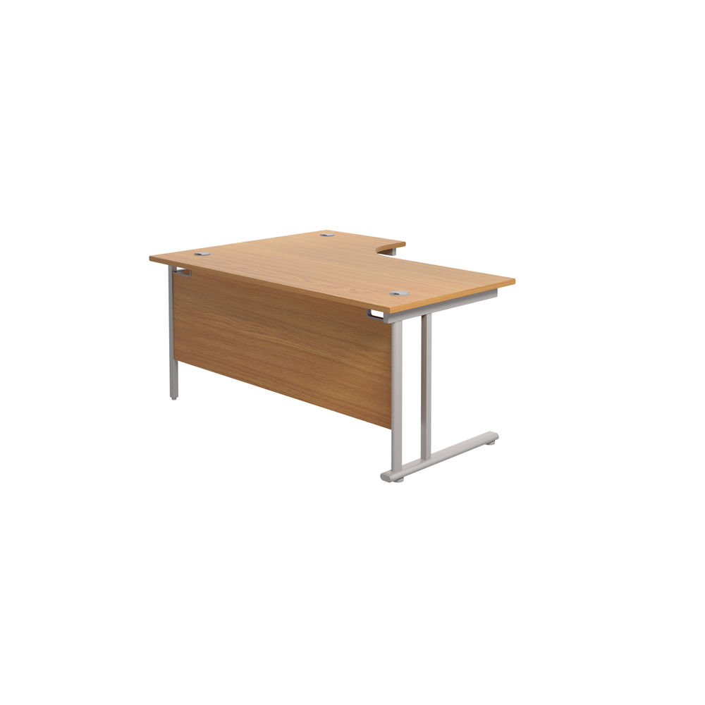 Jemini Nova Oak/Silver Cantilever Right Hand Radial Desk