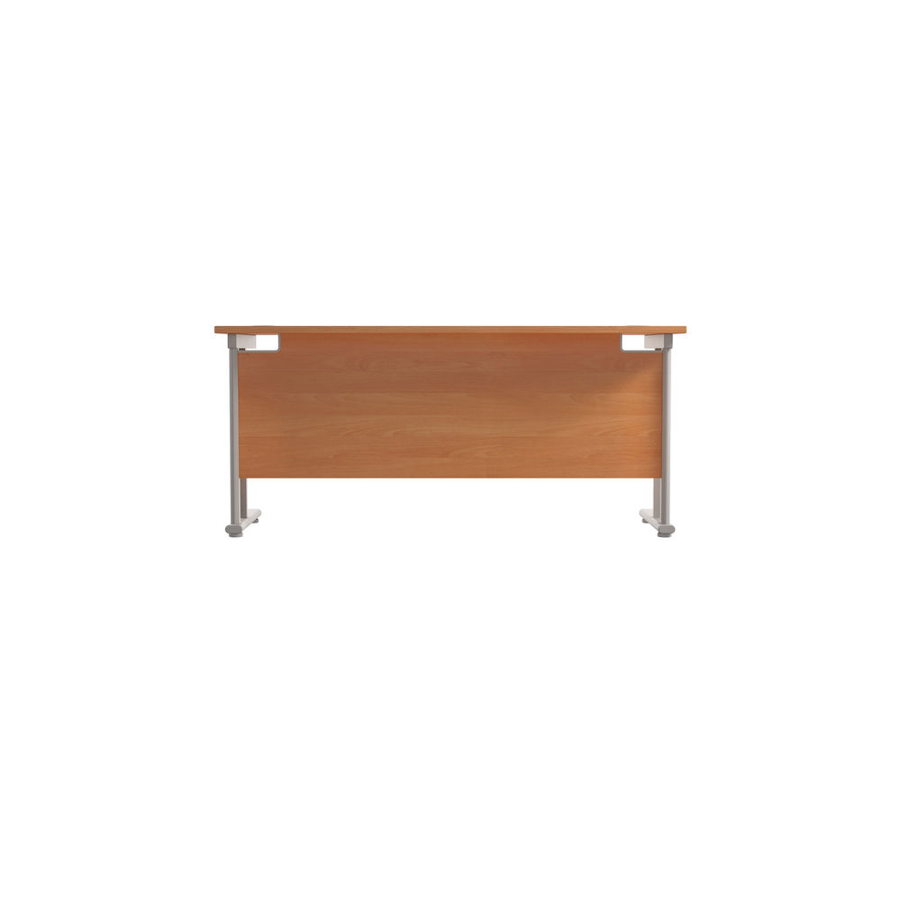 Jemini 1600x600mm Beech/Silver Rectangular Cantilever Desk