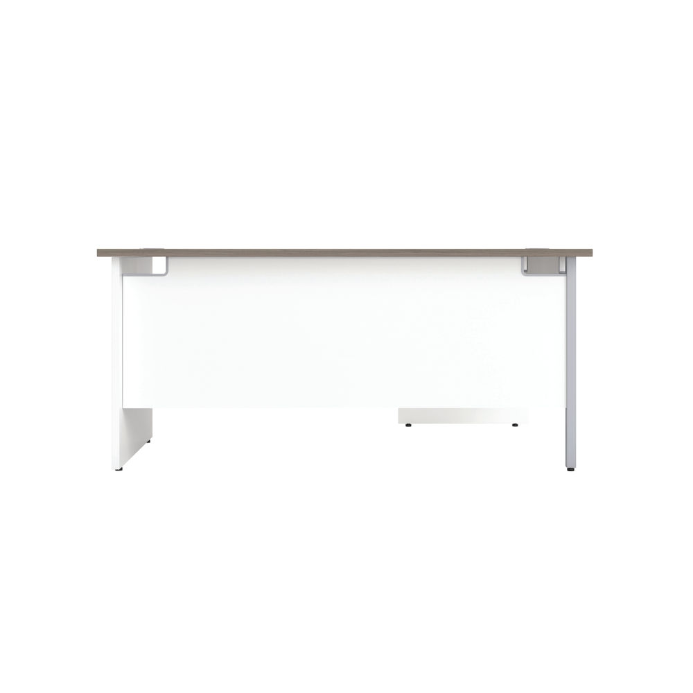 Jemini 1600mm Grey Oak/White Left Hand Radial Panel End Desk