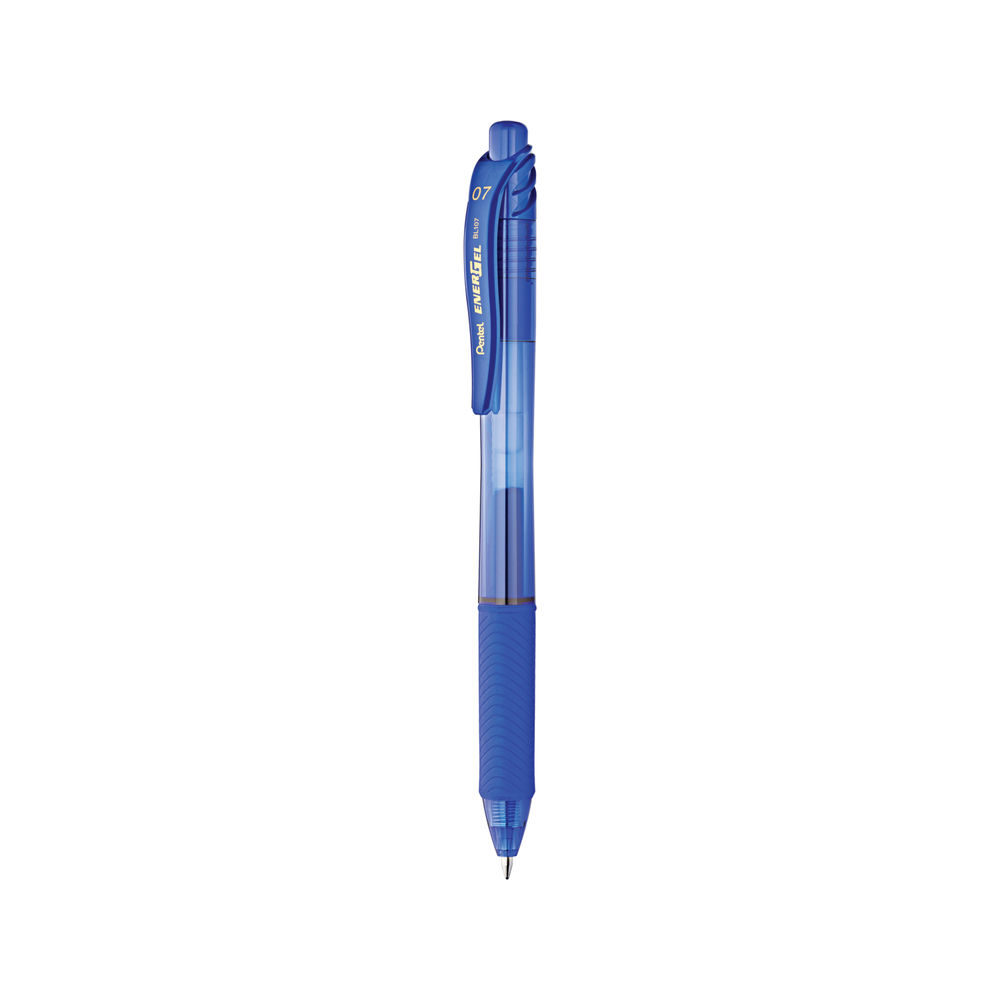 Pentel Hybrid Gel Retractable Blue Pens (Pack of 12)