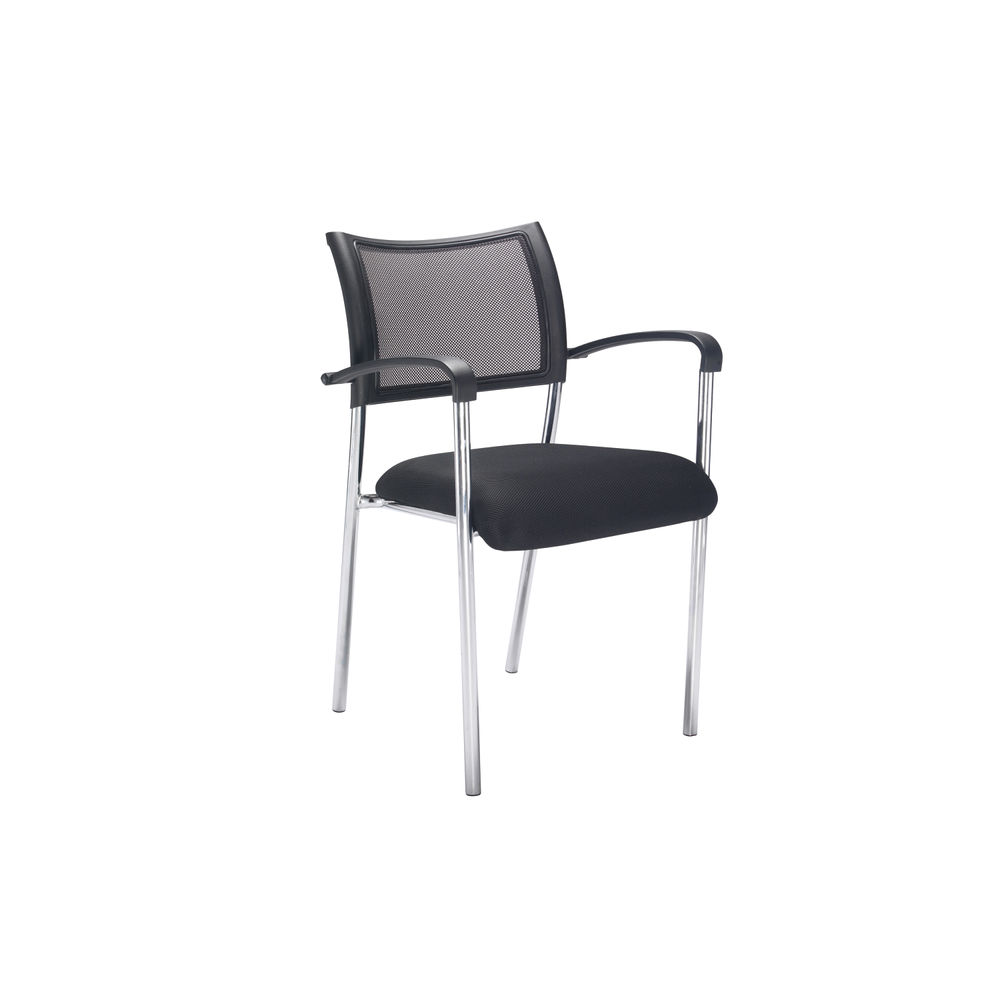 Jemini Jupiter Conference Chair with Arms 555x550x860mm Mesh Back Black/Chrome KF79891