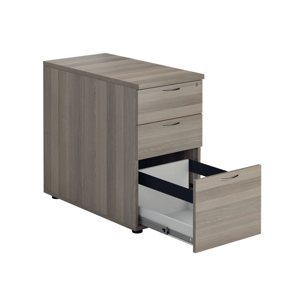 Jemini H730mm Grey Oak 3 Drawer Desk High Pedestal