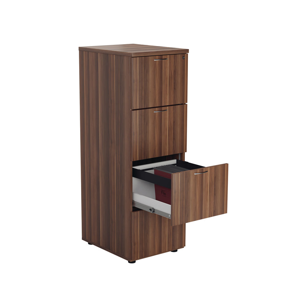 Jemini H1365mm Walnut 4 Drawer Filing Cabinet