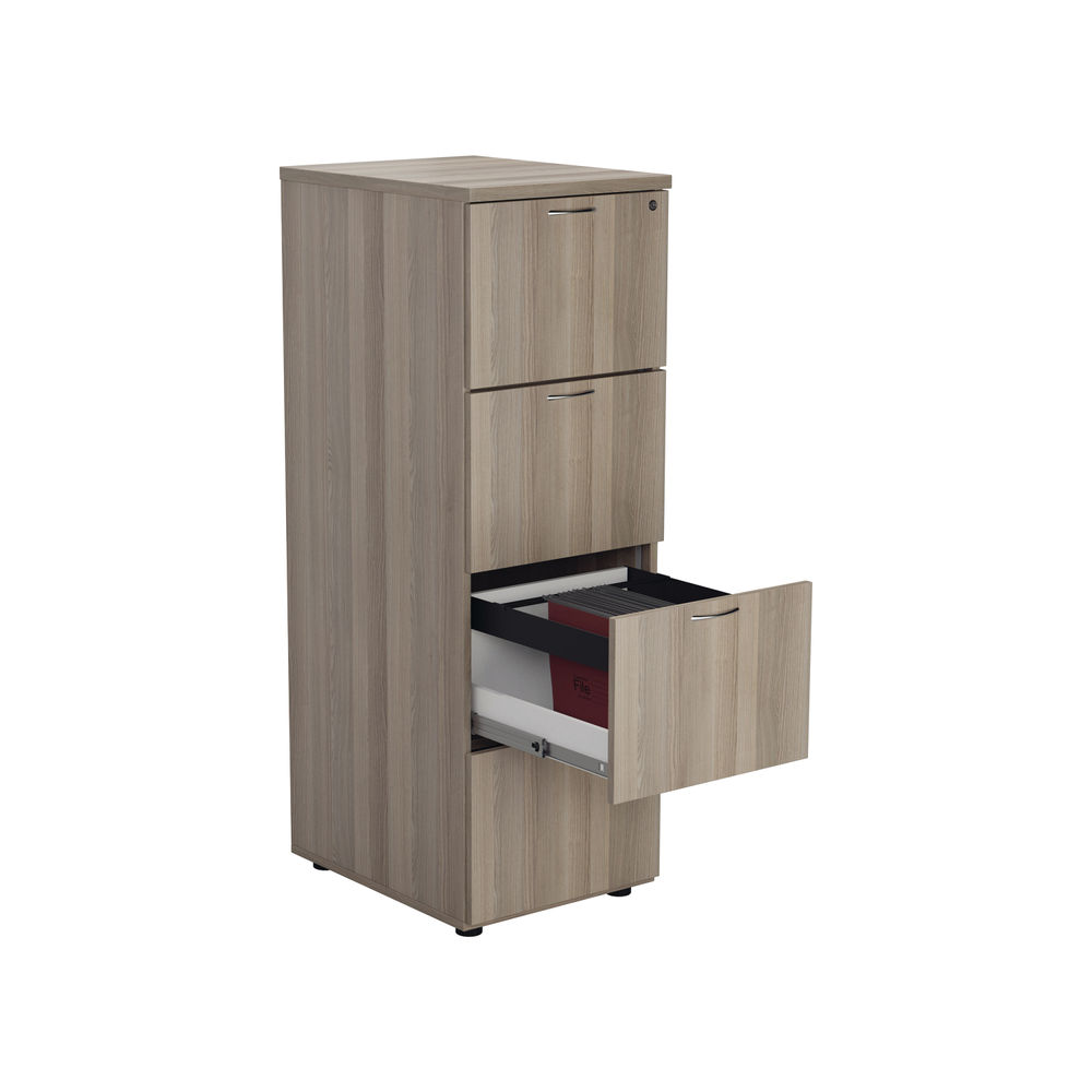 Jemini H1365mm Grey Oak 4 Drawer Filing Cabinet