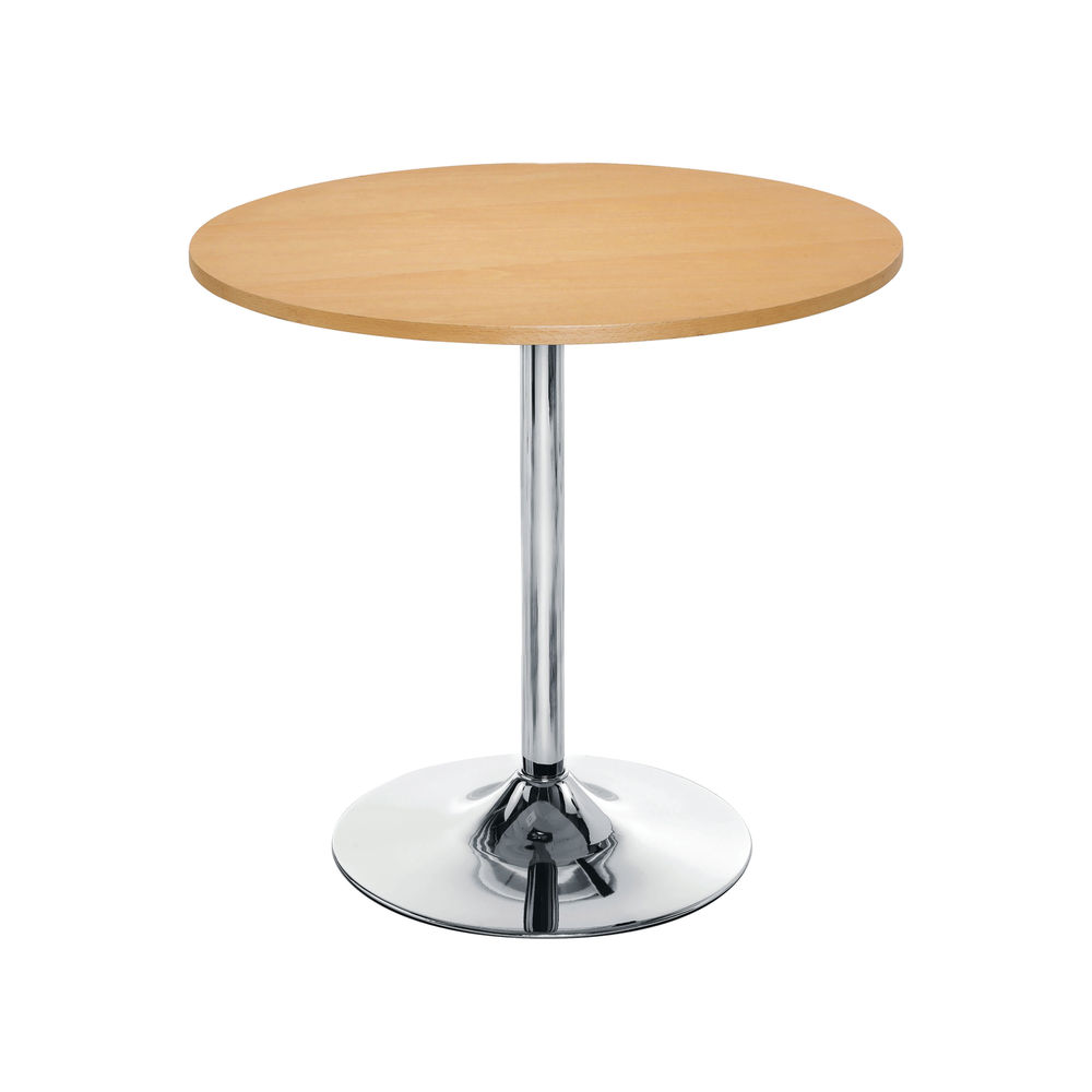 Jemini Bistro Trumpet Table Small 800x800x715mm Beech/Chrome KF838282