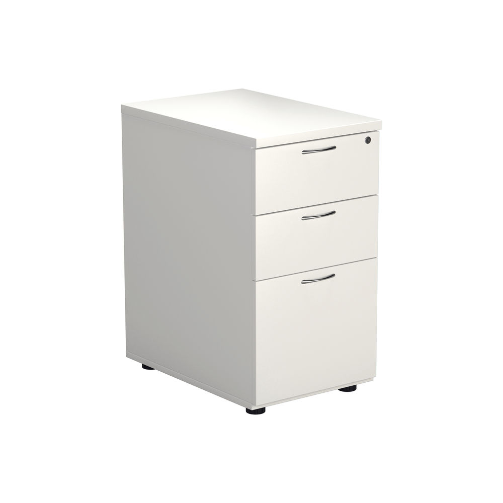 Jemini 3 Drawer Desk High Pedestal 404x800x730mm White KF74150