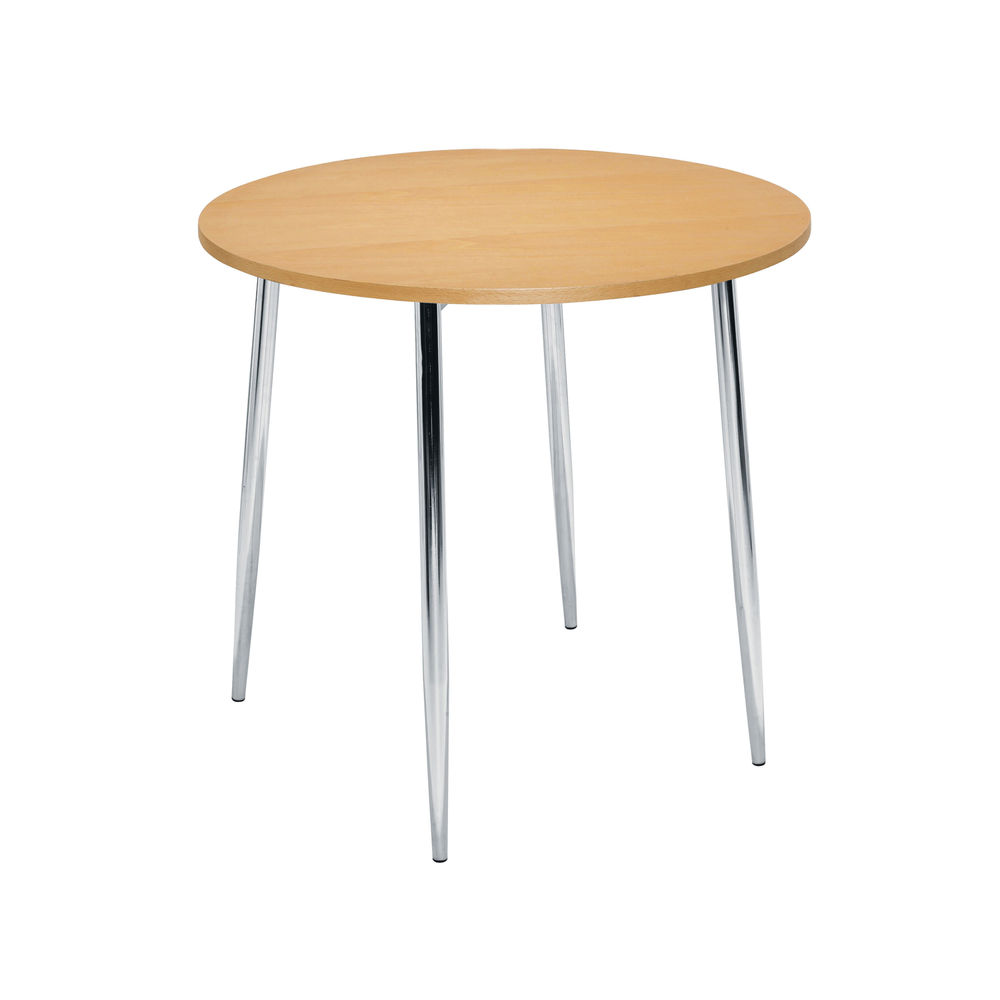 Jemini Bistro Table Round 800x800x740mm Beech/Chrome KF815146