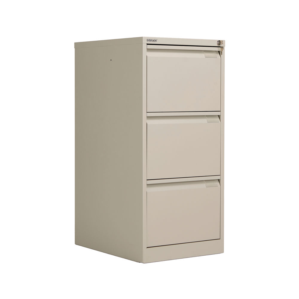 Bisley 3 Drawer Filing Cabinet 470x622x1016mm Goose Grey BS3EGY