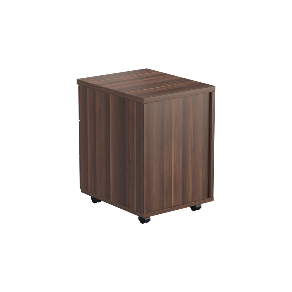 Jemini H595mm Walnut 3 Drawer Mobile Pedestal