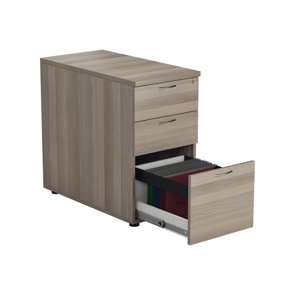 Jemini H730mm Grey Oak 3 Drawer Desk High Pedestal