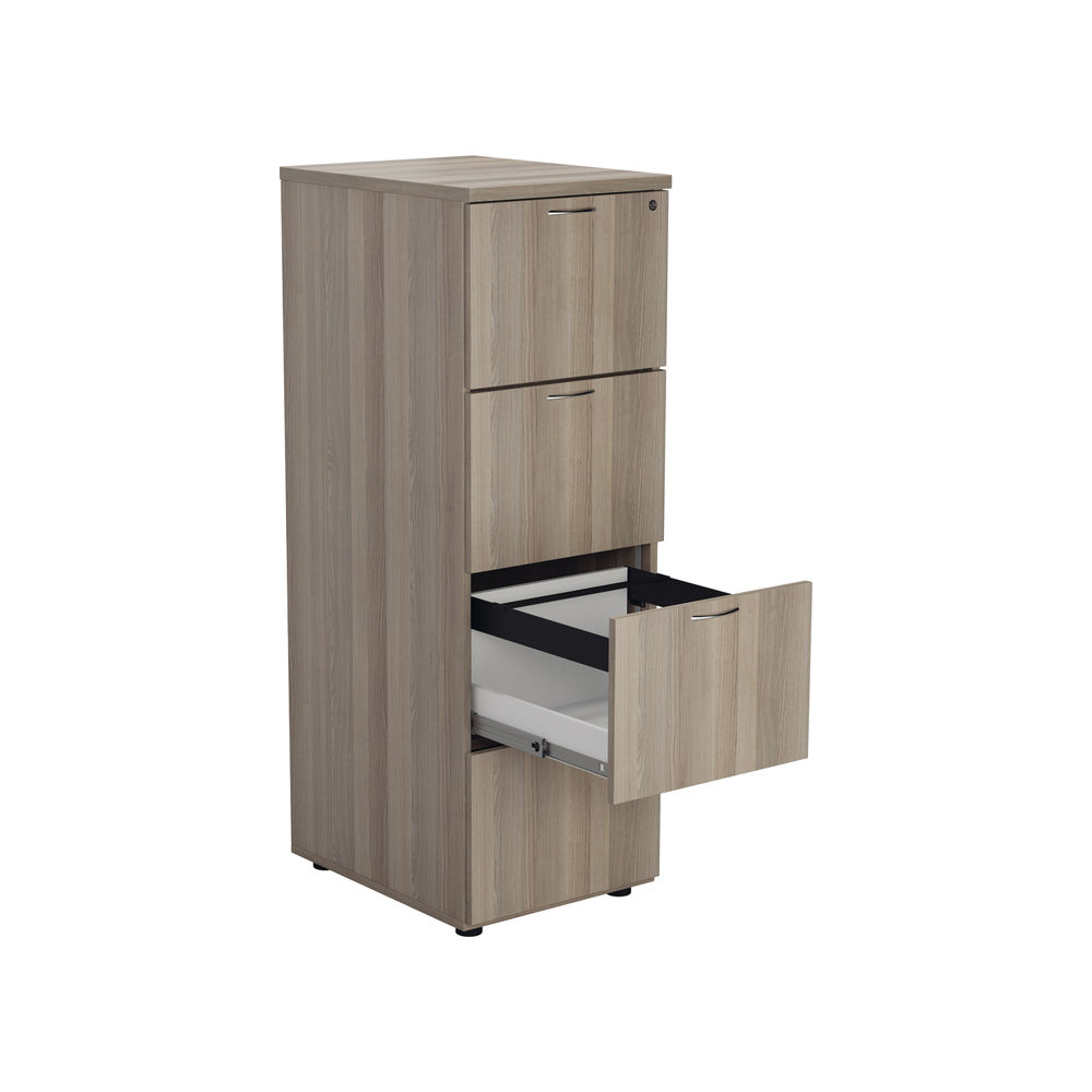 Jemini H1365mm Grey Oak 4 Drawer Filing Cabinet