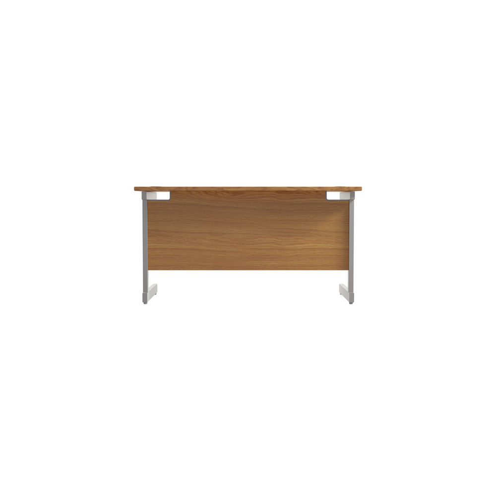 Jemini 1400x600mm Nova Oak/Silver Single Rectangular Desk