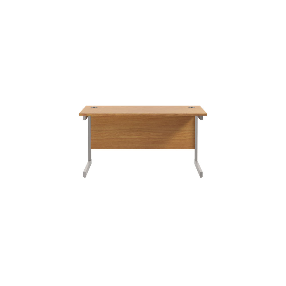 Jemini 1400x600mm Nova Oak/Silver Single Rectangular Desk