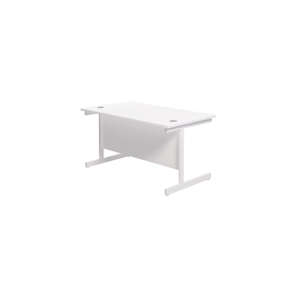 Jemini 1400x800mm White/White Single Rectangular Desk