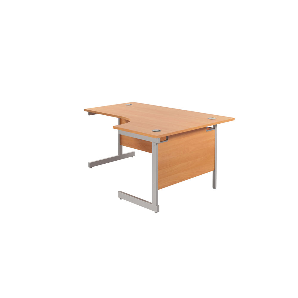 Jemini 1600mm Beech/Silver Right Hand Radial Desk