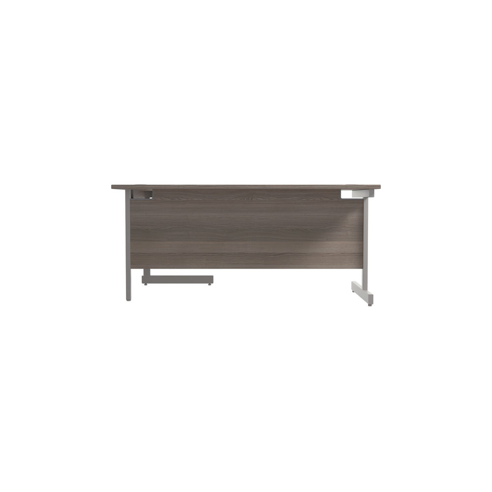 Jemini 1800mm Grey Oak/Silver Right Hand Radial Desk