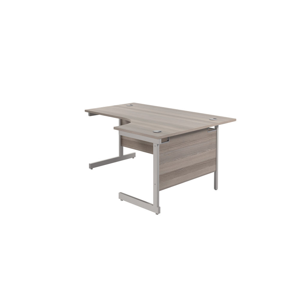 Jemini 1800mm Grey Oak/Silver Right Hand Radial Desk