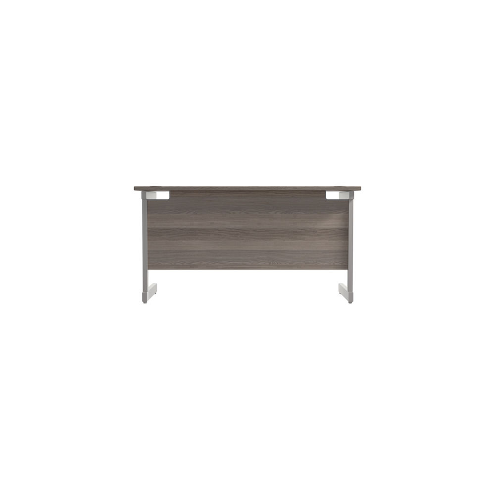 Jemini 1200x600mm Grey Oak/Silver Single Rectangular Desk