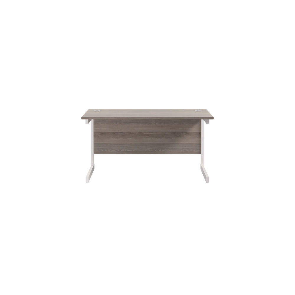 Jemini 1200x600mm Grey Oak/White Single Rectangular Desk