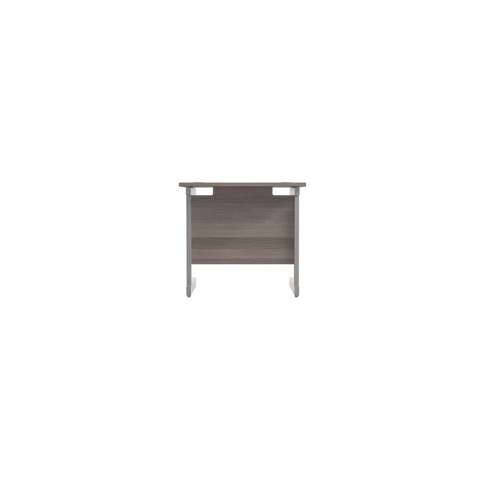 Jemini 800x600mm Grey Oak/Silver Single Rectangular Desk