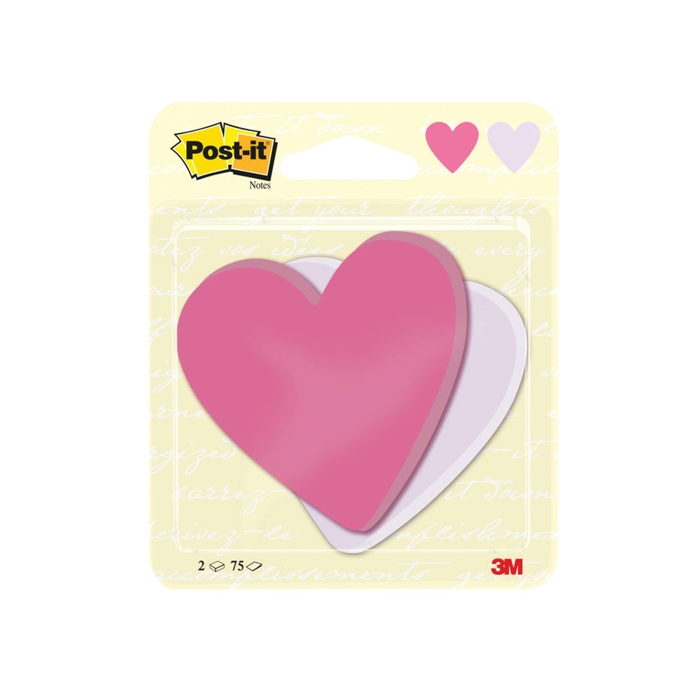 Post-it Notes Heart Shape 70 x 72mm (Pack of 2)