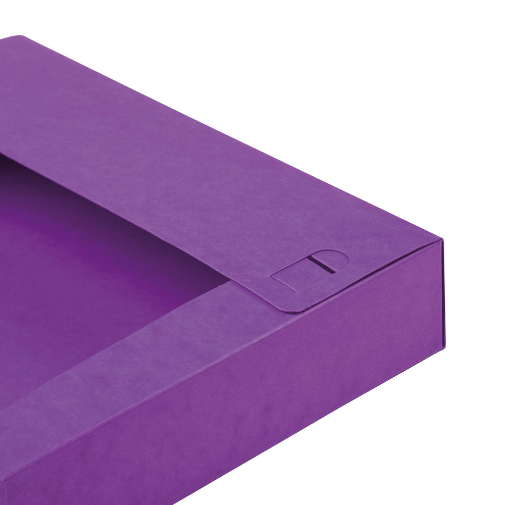 Exacompta Box File Pressboard 60mm 600g A4 Mauve (Pack of 10)